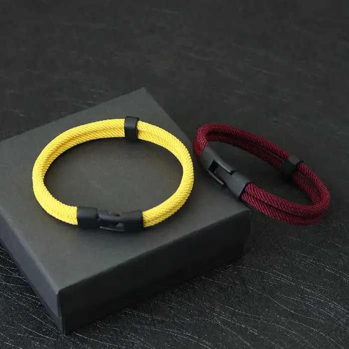 Nouvelle mode hommes Bracelet fil Double couche détachable correspondant empilable Braslet loisirs accessoires Hombre Erkek Bileklik