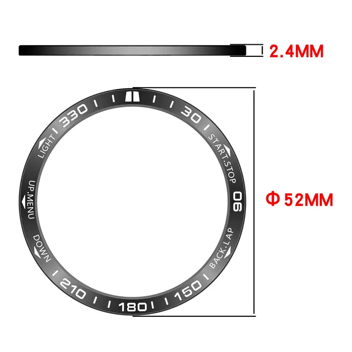 Lunette d'anneau en métal pour Garmin Fenix 8 AMOLED 47mm 51mm
