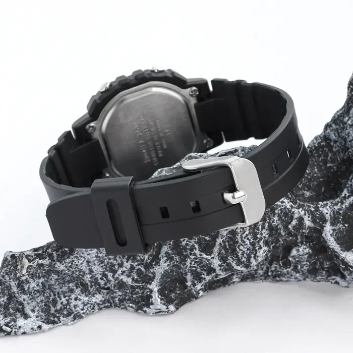 Bracelet pour mol LA-20WH Noir Résine TPU Montre Bande Femmes Sports Étanche Silicone Acier Inoxydable Pin strucBracelet 10mm