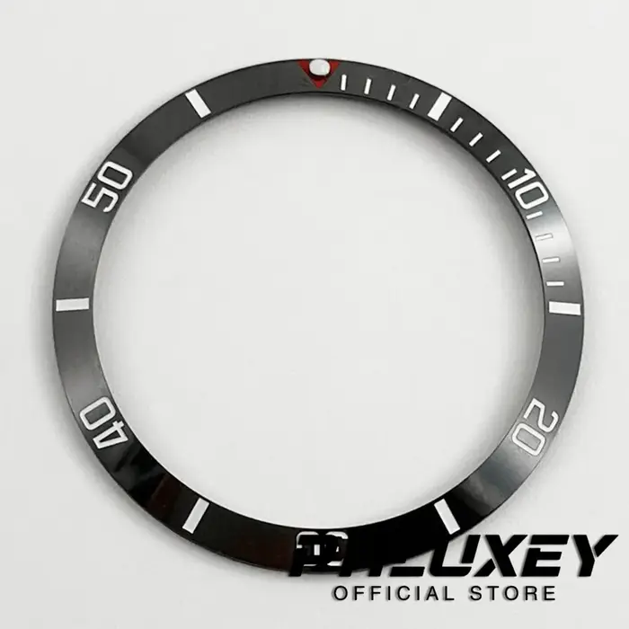Insert de lunette de montre noir en céramique/aluminium