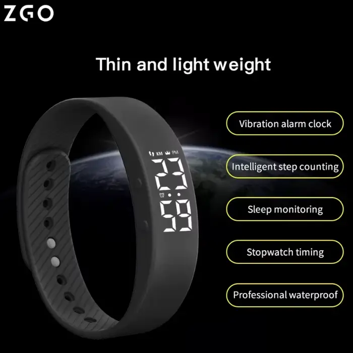 ZGO montre multifonctionnelle pour hommes garçons filles sport IP65 étanche podomètre chronographe réveil 663X