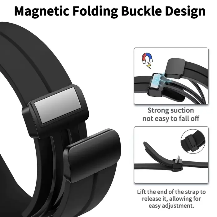 Bracelet de montre magnétique sport 20mm 22mm pour Samsung Galaxy Watch 6/4/5 Pro/Gear S3/Active 2/Classic et Huawei GT 2 2e 3