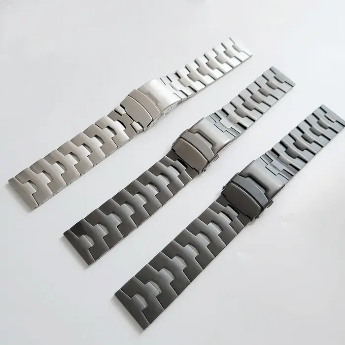 Bracelet de montre en titane solide pour hommes et femmes, 22mm, léger, argent, noir, accessoires de