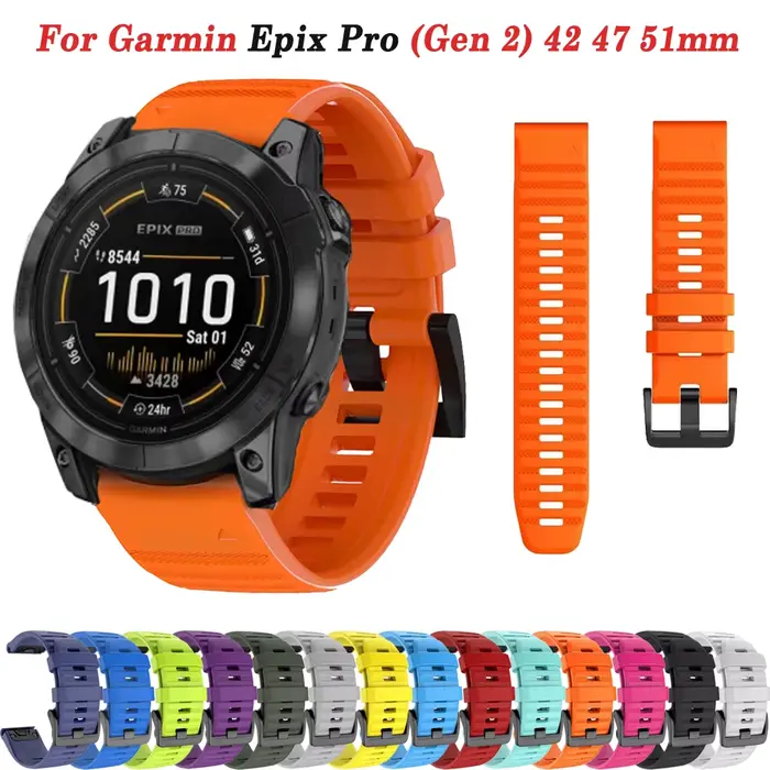 Bracelet de montre en silicone à dégagement rapide pour Garmin Epix Pro Isabel 2, bracelets de sport, 26mm, 22mm, 20mm, 51mm, 47mm, 42mm
