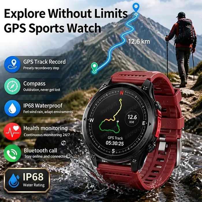 Nouvelle montre intelligente GPS entièrement fonctionnelle 2026 | Surveillance de la santé + Suivi sportif + Liaison