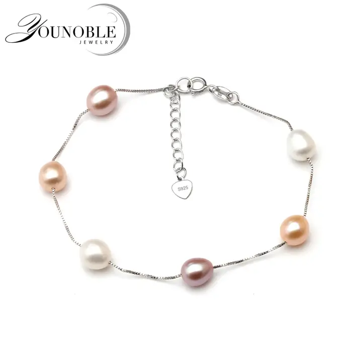 Bracelet de perles d'eau douce véritable pour femmes