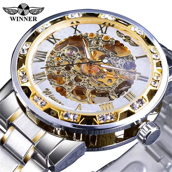 Seton-Montre mécanique en acier pour homme