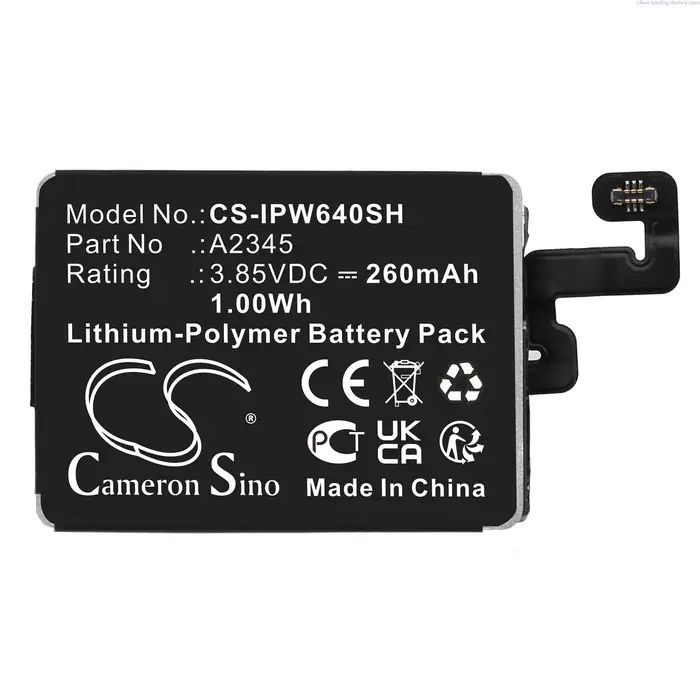 Batterie pour montre intelligente 3.85V 260mAh A2345 pour Apple Watch Series S6 40mm
