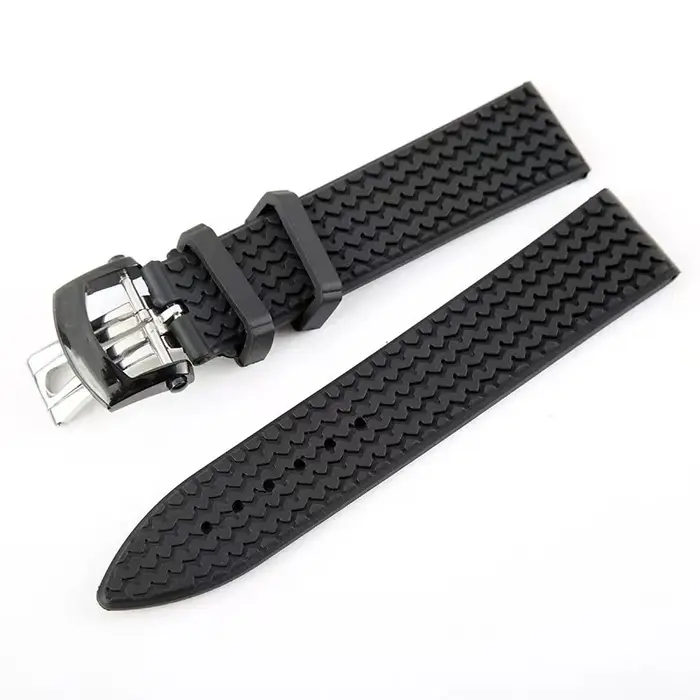 Bracelet de montre en caoutchouc de Silicone souple et Durable, adapté à Chopard Mille Miglia/GTS – 21mm 23mm, bracelet noir étanche, fermoir à déploiement