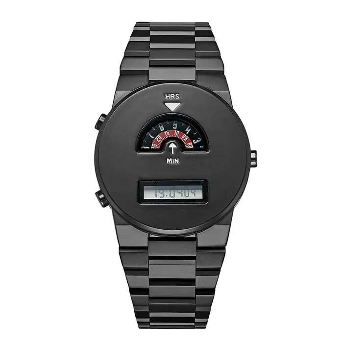 Montre numérique rétro Homie Must See, style Tech Wear, double fuseau horaire, montre-bracelet robuste pour le cyclisme et les activités de plein air, style urbain audacieux.
