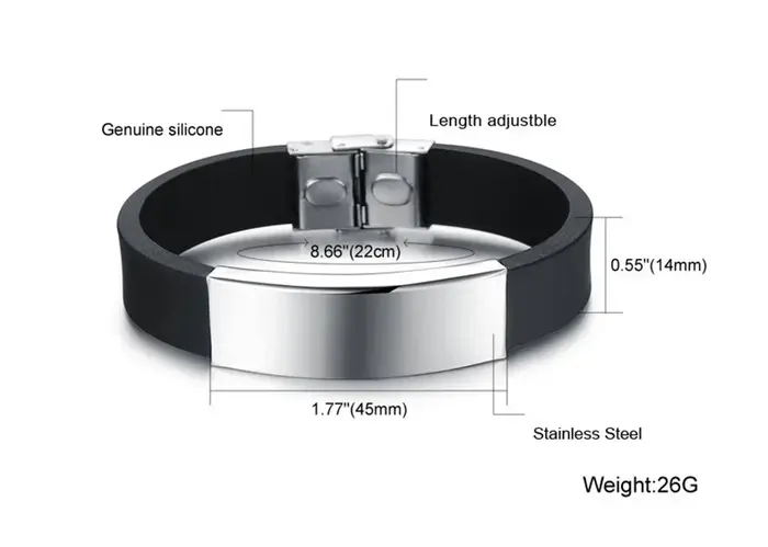 Bracelets personnalisés en Silicone pour hommes