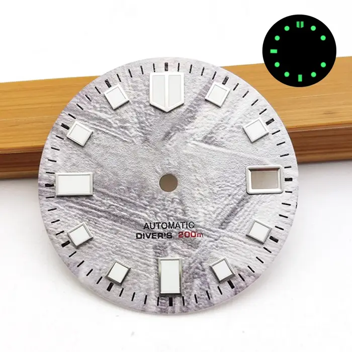 Cadran de montre météorite 28.5MM, visages lumineux verts NH35, pièces de Modification pour montres 