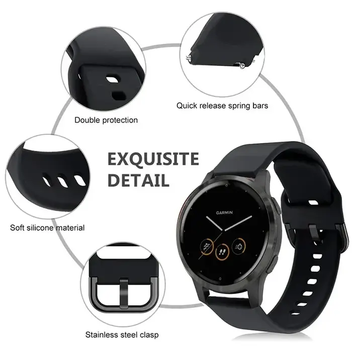 Bracelet de sport en silicone pour Garmin Forerunner 255S/255S