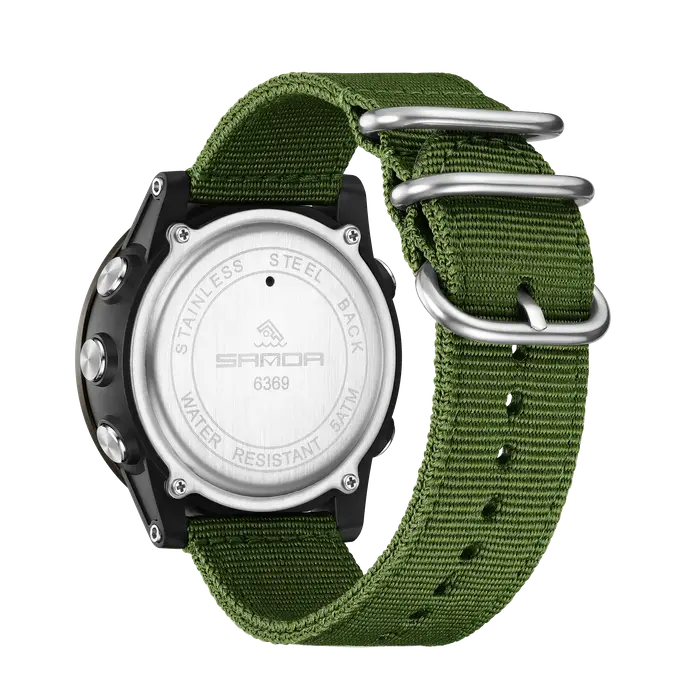 SANDA Montre-bracelet numérique à quartz militaire durable et tendance pour homme