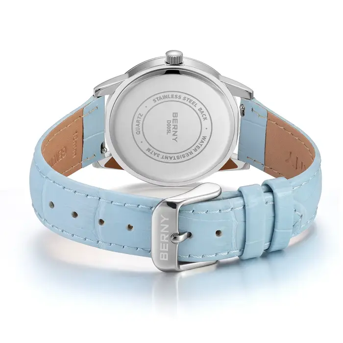 Montres BERNY pour femmes, montres à quartz élégantes et luxueuses pour femmes, bracelet en cuir, montre de mode pour filles, montre de bureau quotidienne