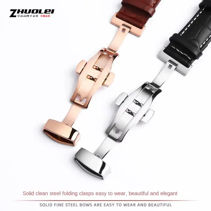 Bracelet de montre en cuir véritable pour homme et femme