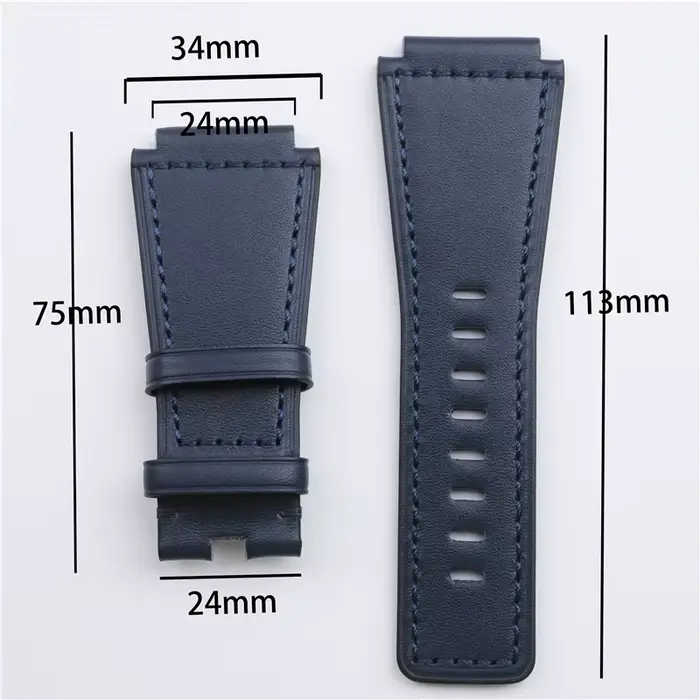 Bracelet de montre en cuir de veau de qualité supérieure 24mm
