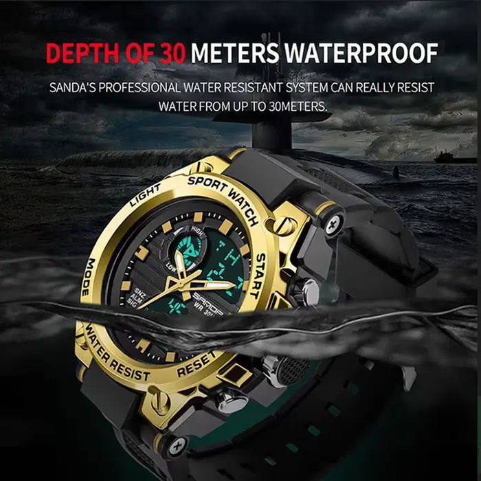 SANDA montre de Sport militaire montres pour hommes armée étanche