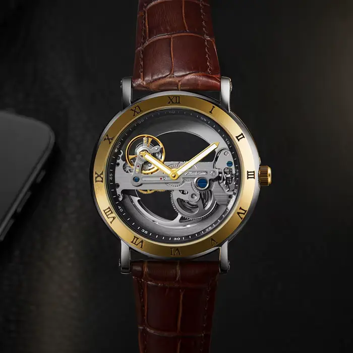 Montre hommes montre automatique montre de luxe homme montre-bracelet mécanique squelette conception