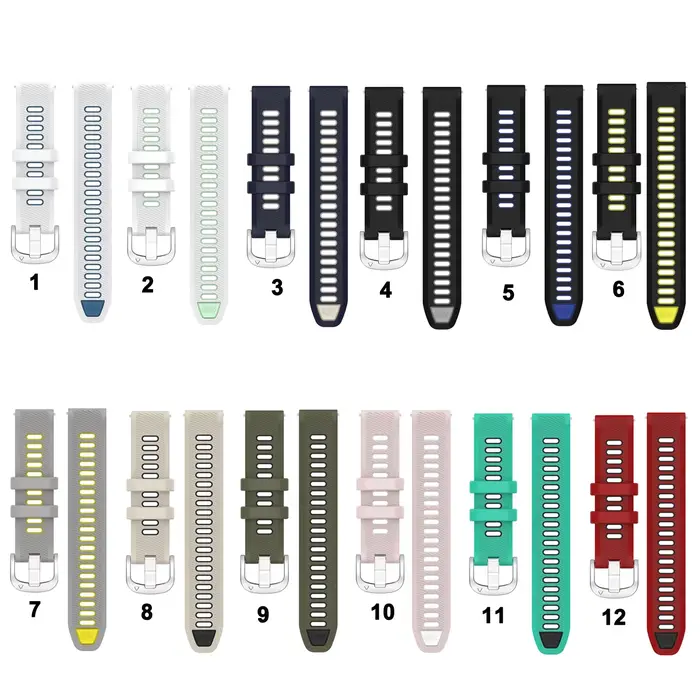 Nouveau bracelet de montre en Silicone de 20mm pour Garmin Forerunner 165 / 245 / 645 / 158 / Vivoactive 3 / 5