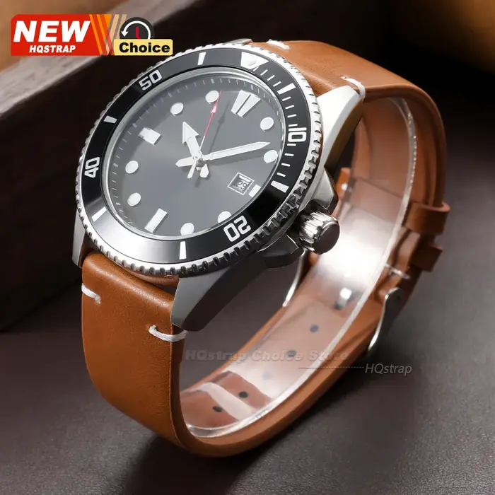 Nouveau bracelet de montre en PU marron et noir 18mm 20mm 22mm pour hommes et femmes