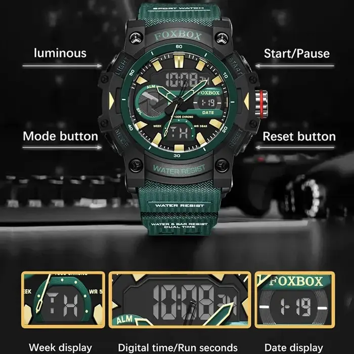 LIGE mode montres numériques pour hommes haut de gamme de luxe militaire Montre étanche