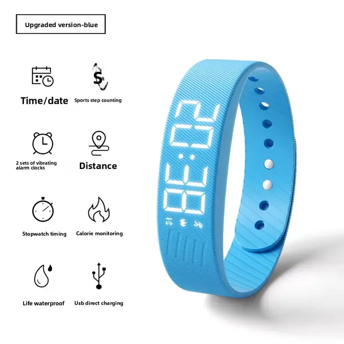 Montre-réveil numérique LED avec fonction snooze réglable