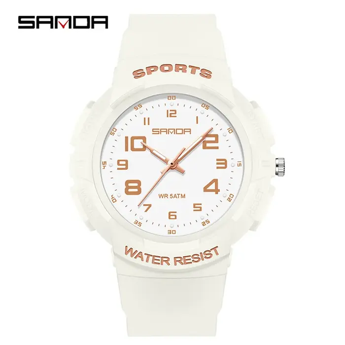 Montre de sport pour enfant SANDA 9074, design tendance, bracelet en TPU souple, étanche, mouvement 