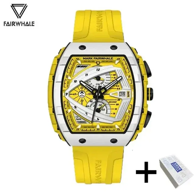 Mark Fairwhale 5690 hommes multi fonctionnel étanche sport bracelet en Silicone calendrier Date montre haut de gamme montres à Quartz pour homme