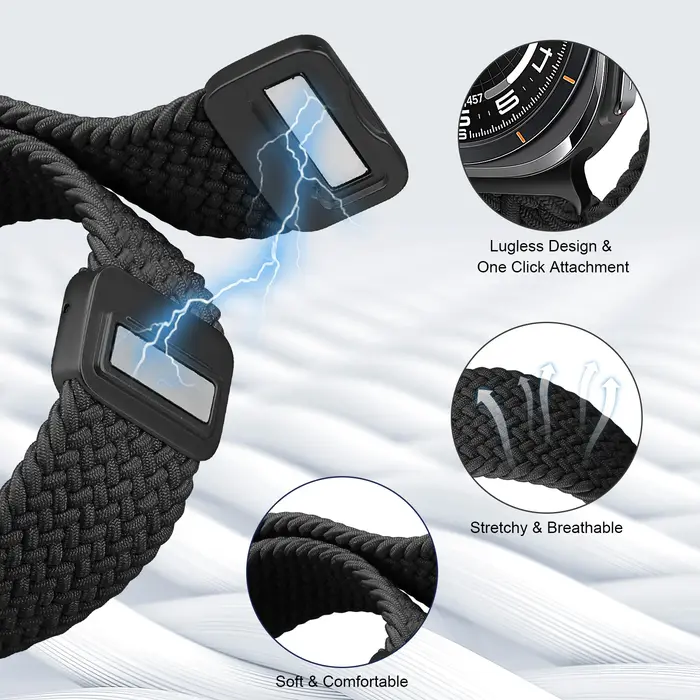 Bracelet magnétique tressé pour Samsung Galaxy Watch Ultra 47 mm