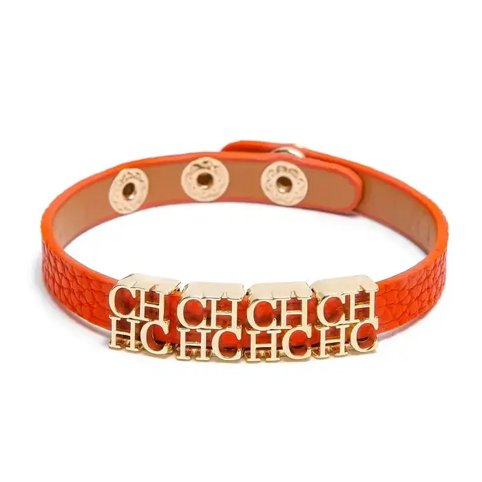 Bracelet en cuir avec étiquette alphabet