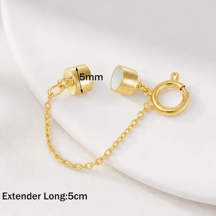 Lot de 5 fermoirs et attaches magnétiques pour bracelets avec chaîne de sécurité, convertisseur d'extension de bracelet anti-chute, fermoirs magnétiques pour bijoux DIY