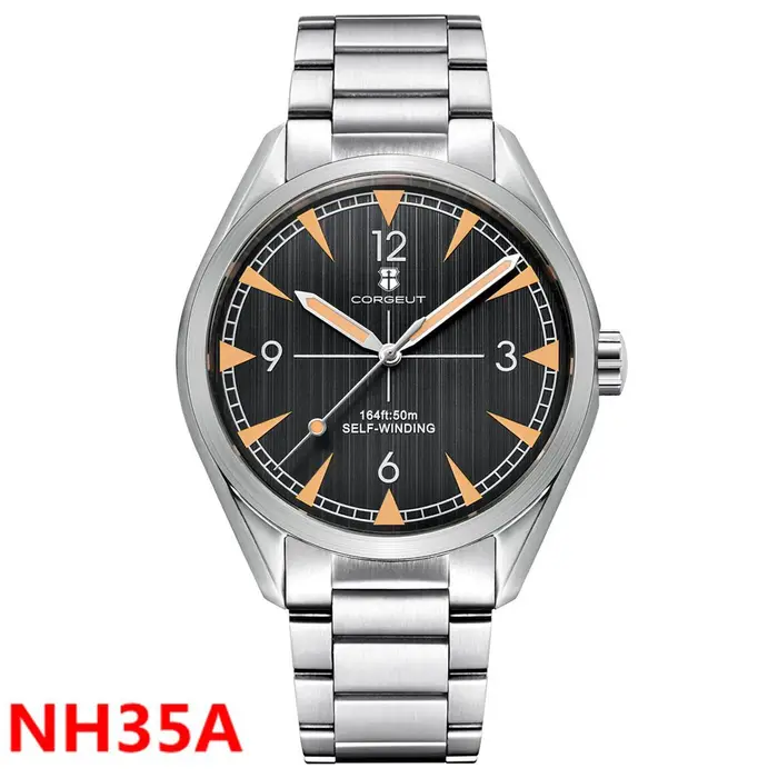 41mm Corgeut montre pour hommes NH35 mouvement de luxe automatique reloj hombre montres pour hommes saphir reloj Date lumineux lunette brossée