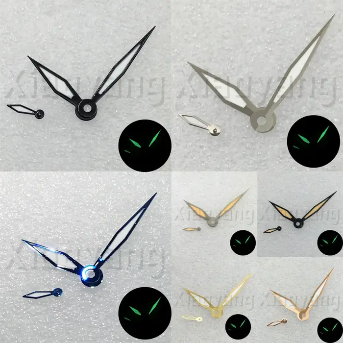 Aiguilles de montre vert lumineux noir or Rose or bleu main adaptée ETA 6497 6498 ST3600 3620 mouvement