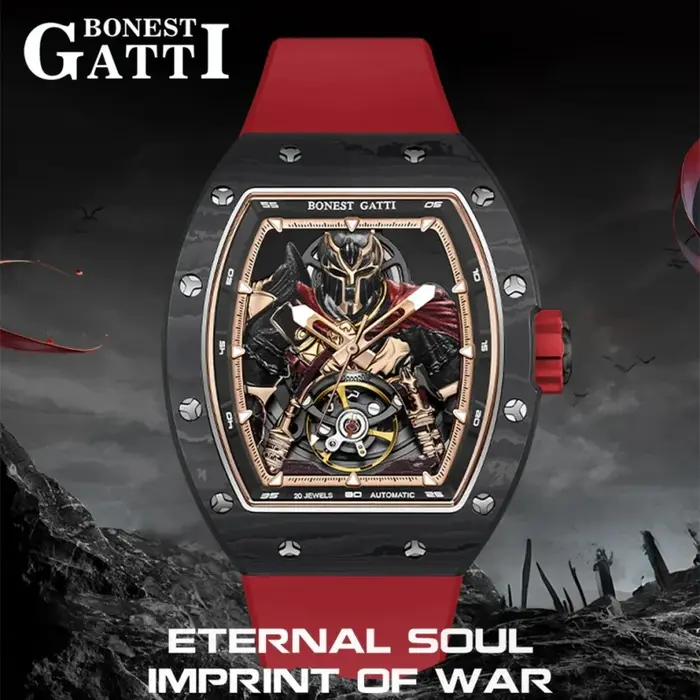 BONEST GATTI nouvelle marque supérieure hommes montre automatique en Fiber de carbone mécanique montre-bracelet