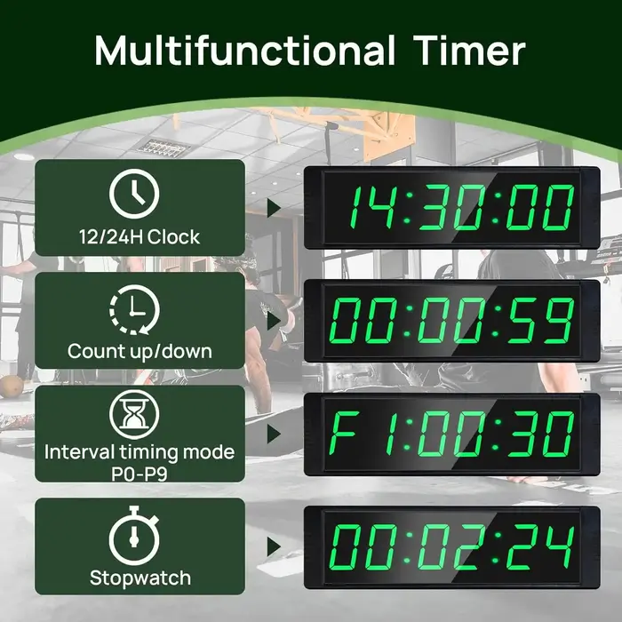 Horloge minuteur de gym pour la remise en forme à domicile avec bouton chronomètre