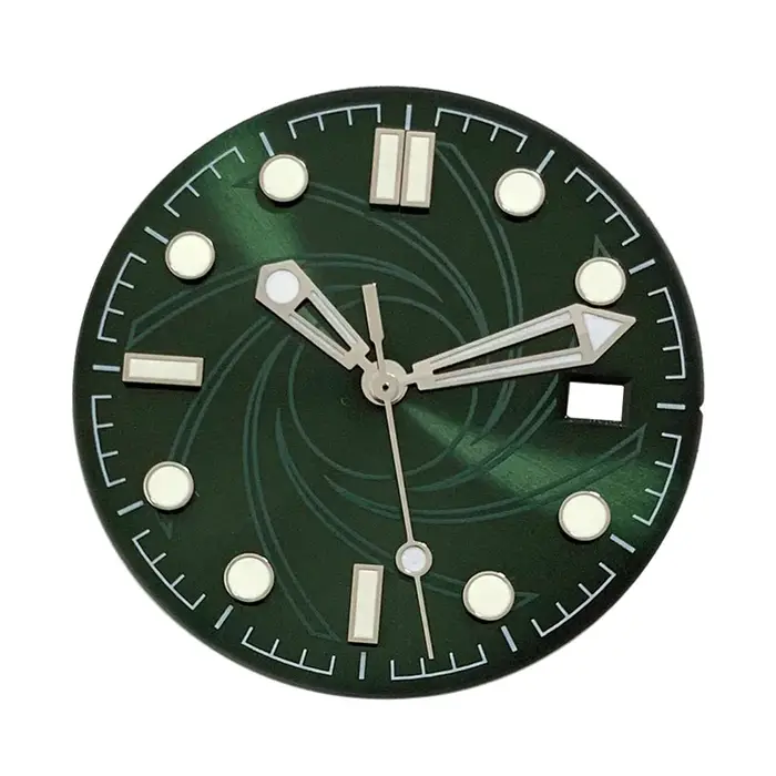 Cadran de montre lumineux vert 31 mm pour mouvement NH35