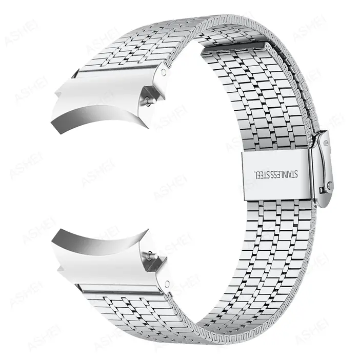 Bracelet en acier pour montre Samsung Galaxy, bande classique, pas de lacunes, Galaxy Watch 4, 6, 46