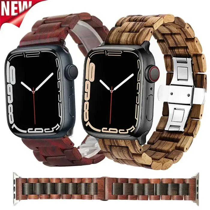 Bracelet en bois pour Apple Watch 11 10 9 8 7 6 5 SE