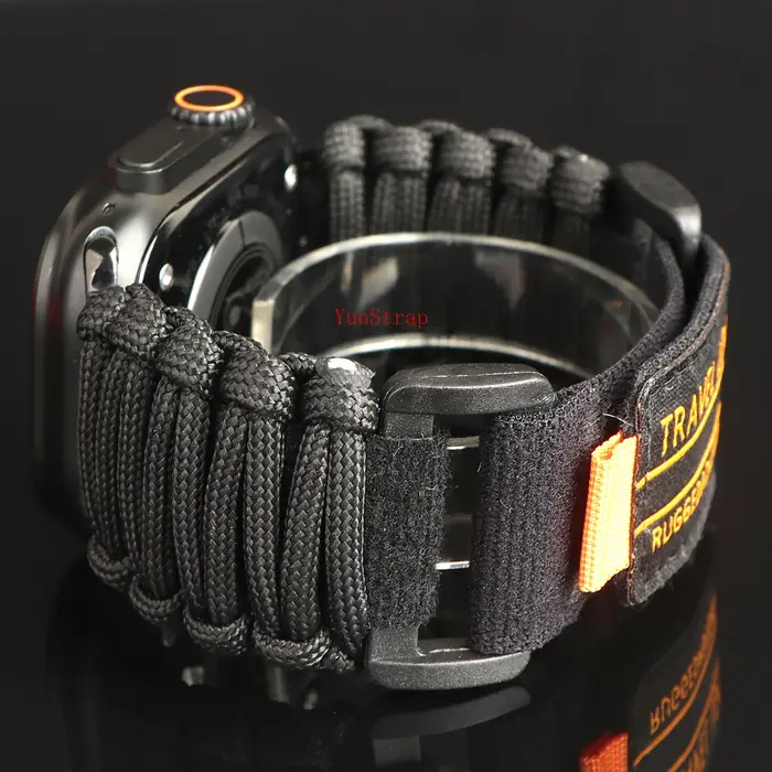 Bracelet de corde de parapluie de boucle de voyage pour Apple Watch 49mm 46mm 45mm 44/42mm