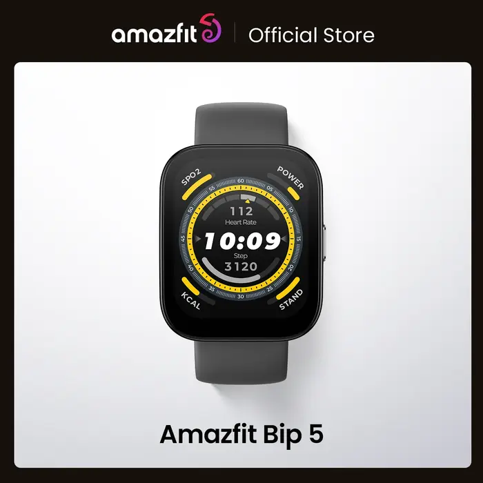 Montre connectée Amazfit Bip 5 originale, 46 mm, 120+ modes sportifs, surveillance du sommeil, fréqu