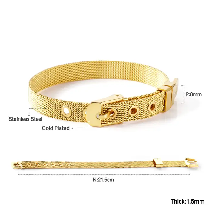 Bracelet en maille d'acier inoxydable, accessoire unisexe, polyvalent et durable, cadeau pour un usage quotidien, décontracté ou de luxe léger, adapté