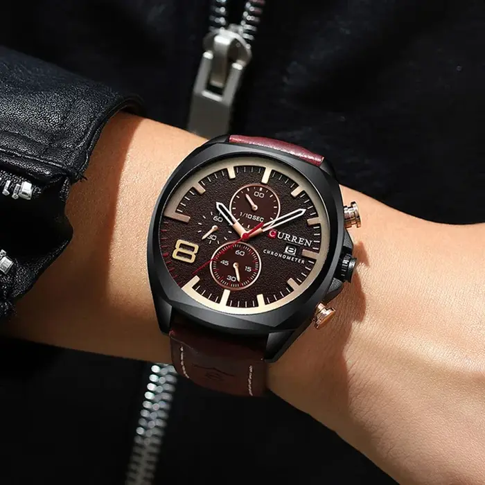CURREN hommes montre de luxe montre-bracelet montres à Quartz mode cuir Style Punk