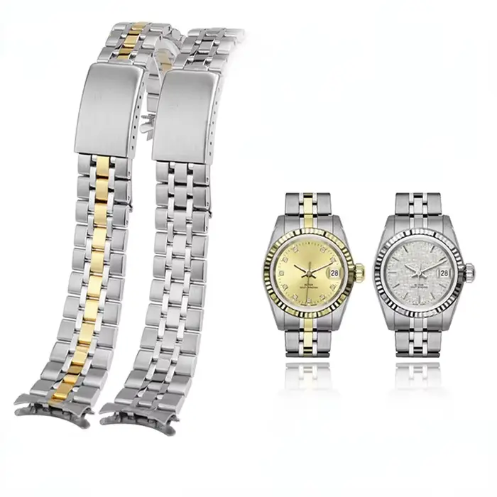 Bracelet de montre en métal à extrémité incurvée