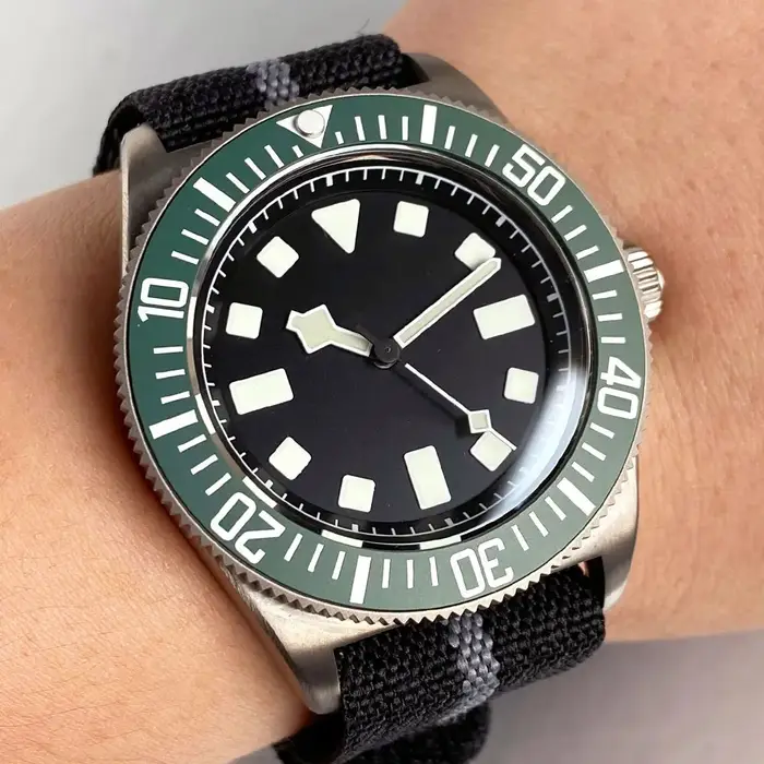 Montre mécanique pour homme Tandorio 42 mm rétro FXD Japan NH35 PT5000 avec boîtier en titane