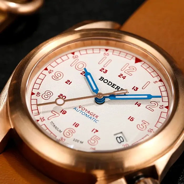 BODERRY – montre automatique pour hommes, 40MM, Bronze, mécanique, militaire, étanche 10ATM, saphir C3 lumineux NH35