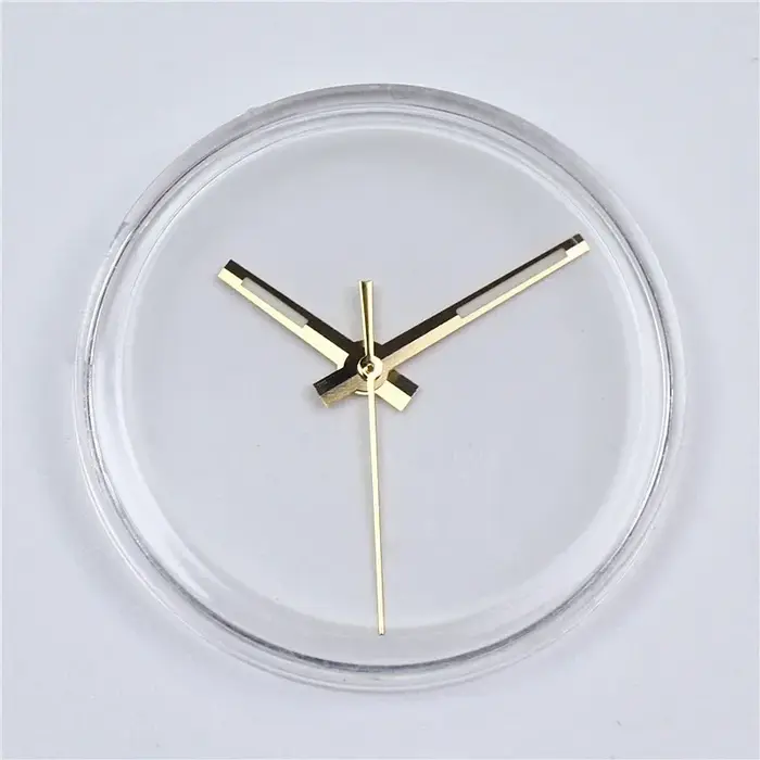 Aiguilles or Rose argent or montre main glace bleu/bleu/vert lumineux pour NH35/NH36/4R/7S mouvement haute qualité