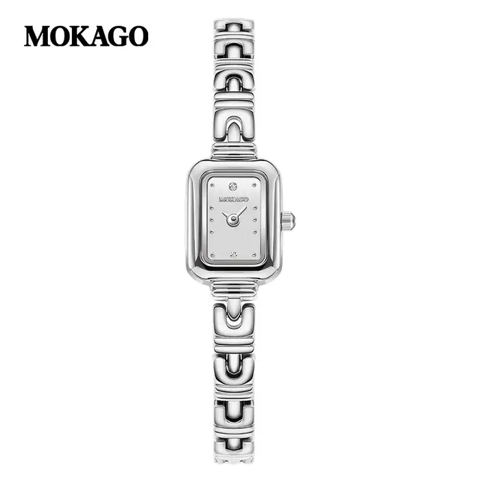 Montres élégantes MOKAGO 8143 pour filles, petite taille, montre à quartz, or et argent, montre-brac