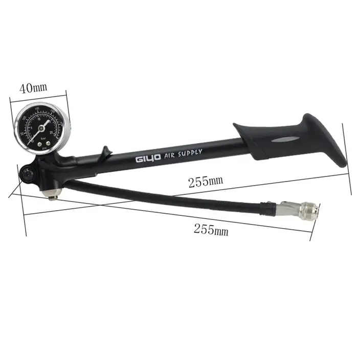 GIYO – pompe à Air haute pression pliable pour vtt, 300PSI, avec levier et jauge pour fourche et Sus