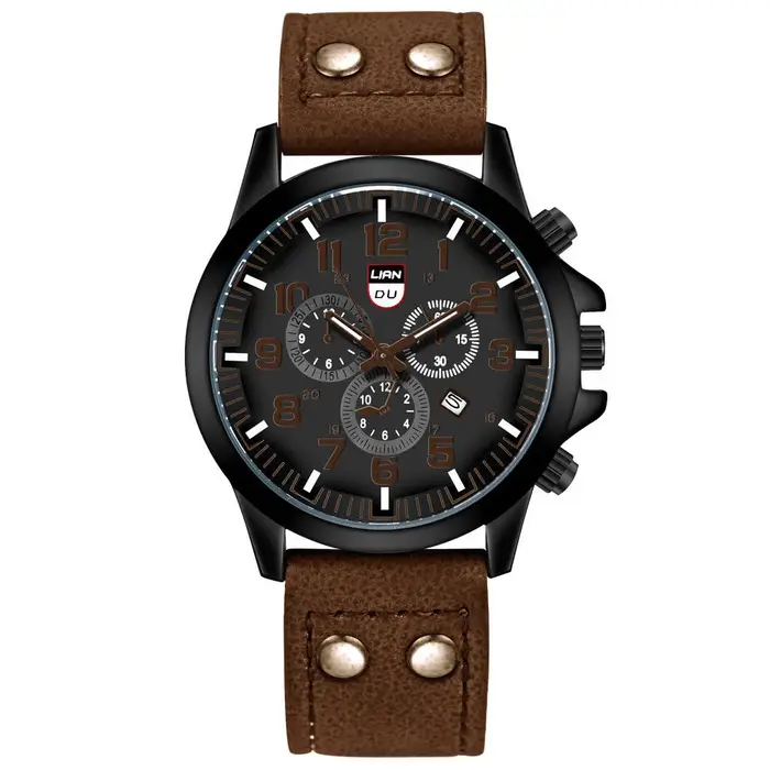 Montre de marque de luxe hommes montres de sport en cuir hommes armée militaire Quartz montre-bracel